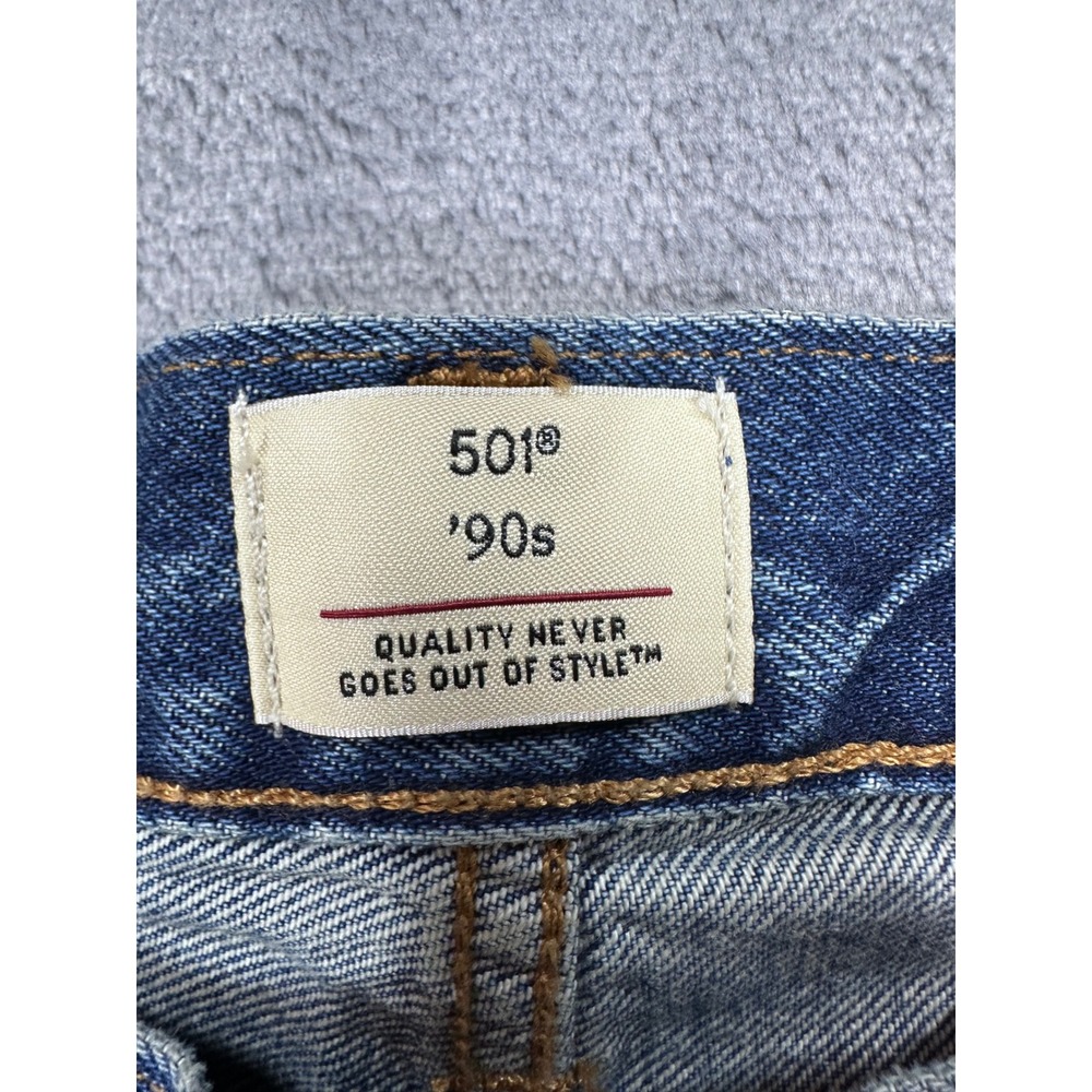 Levis 501 90s Selvedge Denim Jeans Womens 28x30 Blue Straight Leg A1959-0063 NWT - Picture 10 of 16